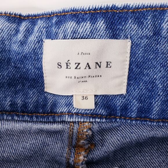 SEZANE High Rise Pleated Mother Jeans Women's French 36/(?)US 4 in Medium Wash - Picture 2 of 13